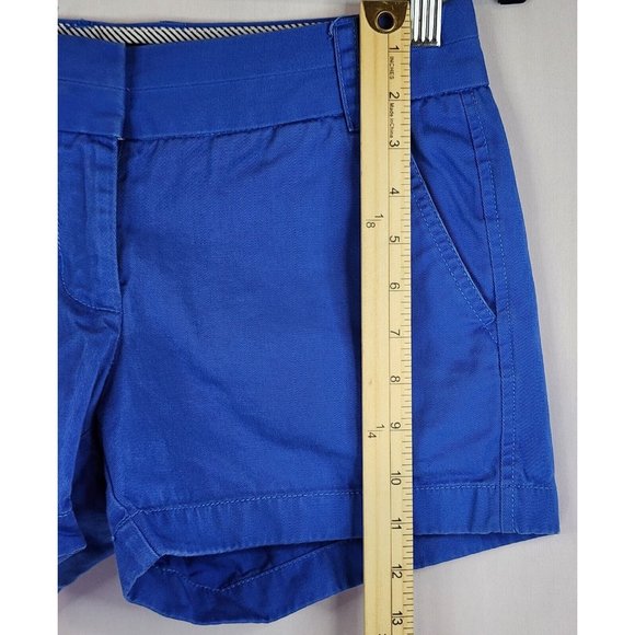 J Crew Shorts Womens 00 Blue Low Rise Distessed Chino Style Shorts - Picture 7 of 10